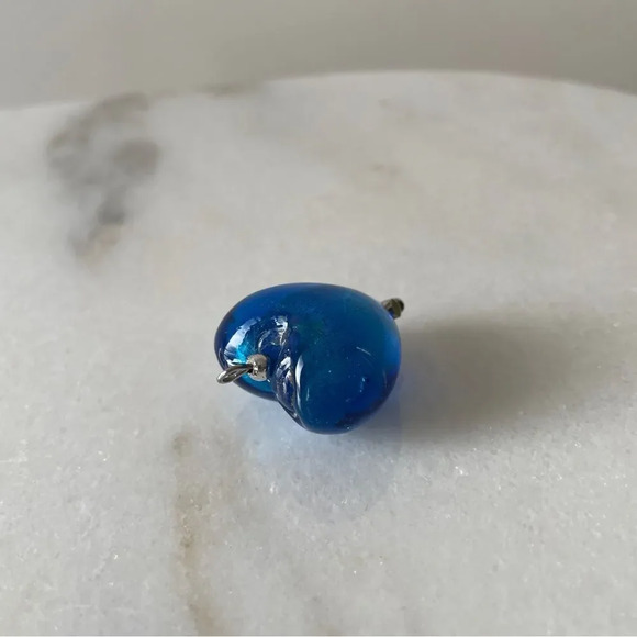 Blue Murano glass  heart shaped pendant‎ - Picture 4 of 7